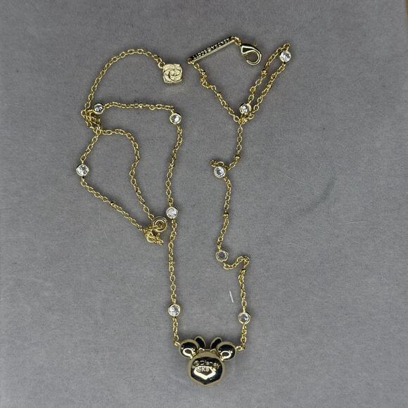 Disney | Kendra Scott Gold Minnie Mouse Earrings & Necklace Set New w Dust Pouch - Picture 3 of 10